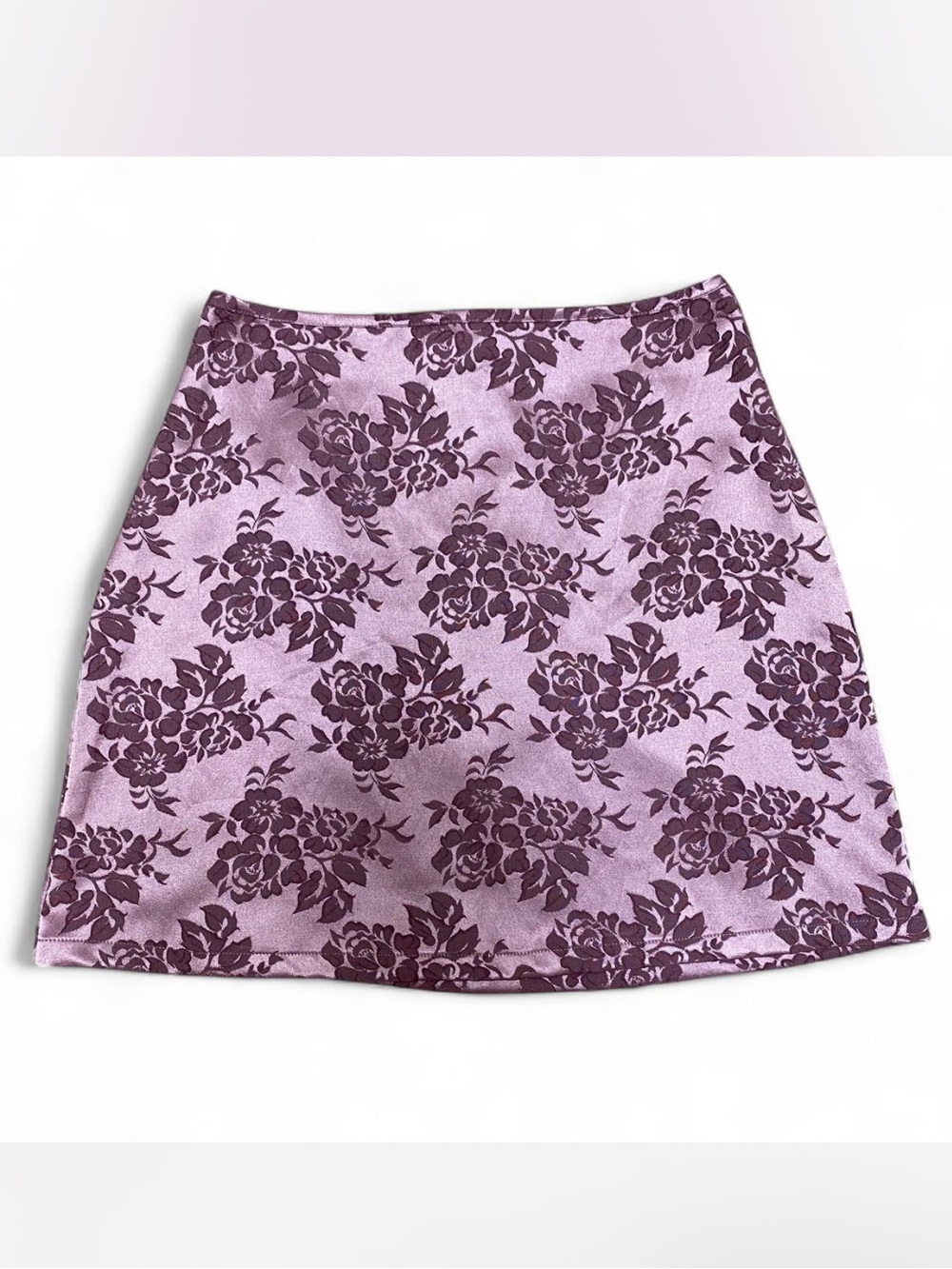 Ruby Rox Vintage Pink Floral High-Waisted Mini Skirt